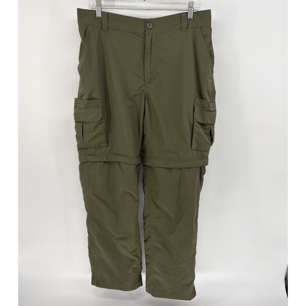 Cabela's Convertible Zip Off Hiking Cargo Pants Olive Travel Utility Tech Men L